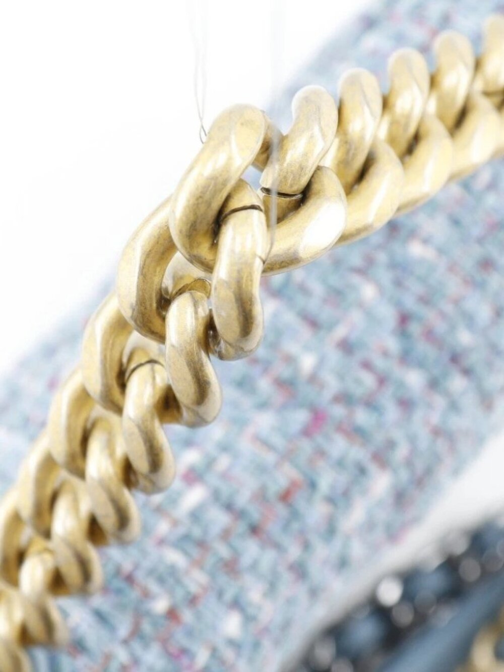 CHANEL ChainShoulder19 Shoulder Bag AS1160 Diznow 2WAYShoulder Blue tweed - Picture 8 of 12